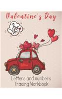 Valentine's Day Letters and numbers Tracing workbook