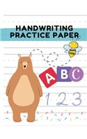 Handwriting Practice Paper for Kids: Blank Writing Sheets Notebook for Preschool and Kindergarten Kids