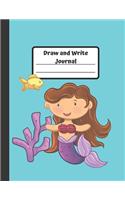 Draw and Write Journal: Gift Mermaid Educational Journal for Children Grades K-3: Primary Composition Half Page Lined Paper with Drawing Space (8.5" x 11" Notebook), (Gift 