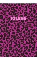 Jolene: Personalized Pink Leopard Print Notebook (Animal Skin Pattern). College Ruled (Lined) Journal for Notes, Diary, Journaling. Wild Cat Theme Design wi