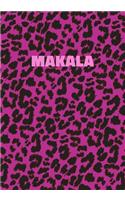 Makala: Personalized Pink Leopard Print Notebook (Animal Skin Pattern). College Ruled (Lined) Journal for Notes, Diary, Journaling. Wild Cat Theme Design wi