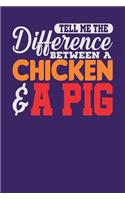 Tell Me the Difference Between a Chicken & a Pig: Dark Purple, Orange & Red Design, Blank College Ruled Line Paper Journal Notebook for Project Managers and Their Families. (Agile and Scrum 6 x 9 in