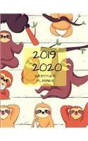 2019 2020 15 Months Sloth Gratitude Journal Daily Planner: Academic Hourly Organizer in 15 Minute Interval; Appointment Calendar with Address Book; Monthly & Weekly Goals Diary with Quotes