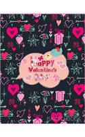 Happy Valentine's Day: Sketchbook: Extra large (8.5 x 11) inches, 110 pages, White paper, Sketch, Draw and Paint. Watercolor Pink Hearts & Gift Boxes Cover.(Sketchbook For