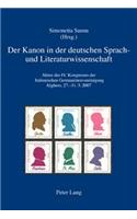 Kanon in Der Deutschen Sprach- Und Literaturwissenschaft