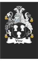 Vine: Vine Coat of Arms and Family Crest Notebook Journal (6 x 9 - 100 pages)