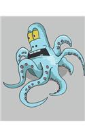 OCTOPUS Composition Notebook: 7.5 X 9.25 Primary Ruled 110 pages book for girls, kids, school, students and teachers