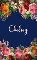 Chelsey: Personalized Name Floral Design Matte Soft Cover Notebook Journal to Write In. 120 Blank Lined Pages