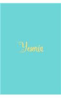 Yesenia: Personalized Name Turquoise Matte Soft Cover Notebook Journal to Write In. 120 Blank Lined Pages