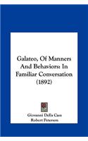 Galateo, Of Manners And Behaviors