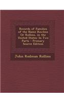 Records of Families of the Name Rawlins or Rollins