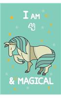 I Am 4 & Magical: A Journal and Sketchbook Gift for 4 Year Old Girls, Lined Journal for a Funny 4th Birthday Gift for Girls