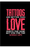 TATTOOS are better than LOVE Hurts the same but stay for the whole Life