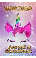 Unicorn Journal and Sketchbook: Best Unicorn Notebook for perfect Drawing, Best Sketchbook For Girls, Cute Unicorn Journal Notebook, sketching & Crayon Coloring A Large Journal Wit