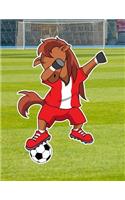 Dabbing Horse Soccer Player Notebook: Writing Journal, Wide Ruled Lined Paper, School Teachers Students, 200 Lined Pages (8.5" X 11")