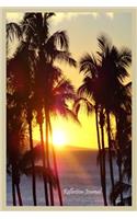 Reflection Journal: Sunset Beach Palm Trees Daily Thoughts Diary for Women