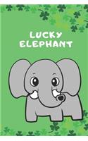 Lucky Elephant Journal Notebook: 6x9 Unique Diary - 100 Blank Lined Pages - Shamrock and Luck Inspired Green Composition Book