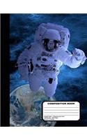 Astronaut in Outer Space Graph Paper Notebook 200 Pages 8 1/2 x 11 Inches