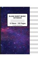 Blank Sheet Music Notebook: Space Galaxy