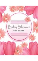 Baby Shower Gift record: Baby Shower Gift Log: Ping Blossom Flower for Girls and Mother, Organizer, Record Keepsake