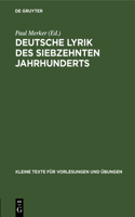 Deutsche Lyrik Des Siebzehnten Jahrhunderts
