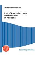 List of Australian Rules Football Clubs in Australia
