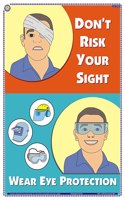 Teachingnest | Wear Eye Protection | English | 33X48 Cm | General Safety Poster | Industrial Safety Posters | Wall Sticking