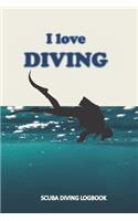 I LOVE DIVING scuba diving logbook
