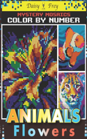 Mystery Mosaics Color By Number Animals and Flowers