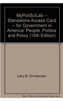 MyPoliSciLab Without Pearson eText - Standalone Access Card - For Government in America