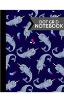 Dot Grid Notebook: Narwhal & Feathers Softcover Paperback Dot Grid Journal for Kids