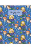 Sketchbook for Girls: Sketchbook Journal 120 Pages Mermaids with Blue Background Perfect for Sketching, Doodles and Drawing