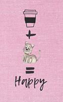 Coffee + Cat = Happy Notebook: 6 x 9 SKETCH AND WRITE Notebook. Ideal gift for cat lovers and coffee lovers