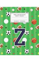 Primary Composition Notebook Grades K-2 Story Journal Z: Sports Pattern Primary Composition Book Letter Z Personalized Lined Draw and Write Handwriting Paper Picture Space and Dashed Midline Notebook for B