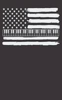 Notebook: American Flag Piano Key Keyboard Pianist Gift Patriodic Dot Grid Dotted 6x9 120 Pages