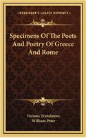 Specimens of the Poets and Poetry of Greece and Rome