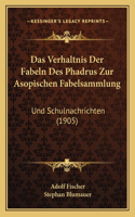 Verhaltnis Der Fabeln Des Phadrus Zur Asopischen Fabelsammlung