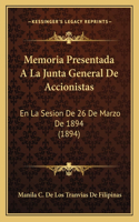Memoria Presentada A La Junta General De Accionistas: En La Sesion De 26 De Marzo De 1894 (1894)(Spanish)