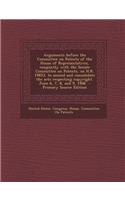 Arguments Before the Committee on Patents of the House of Representatives, Conjointly with the Senate Committee on Patents, on H.R. 19853, to Amend an