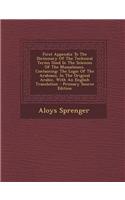 First Appendix to the Dictionary of the Technical Terms Used in the Sciences of the Mussalmans, Containing: The Logic of the Arabians, in the Original