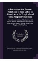 Lecture on the Present Relations of Free Labor to Slave Labor, in Tropical and Semi-tropical Countries