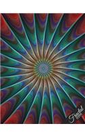Fractal Notebook Collection: Design 21, Fractal Art Journal/Diary, Wide Ruled, 100 Pages, 8.5 x 11