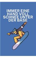 Immer eine Hand voll Schnee unter der Base