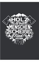 Holz Weil Menschen Scheiße Sind!: 120 Seiten Notizbuch Für Holzfäller, Waldarbeiter, Förster Und Holzliebhaber - Waldarbeiter Geschenk Kettensäge Motorsäge Wald Holz