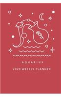 Aquarius 2020 Weekly Planner (Red)
