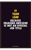 IT team lead, Because Freaking Awesome Is Not An Official Job Title