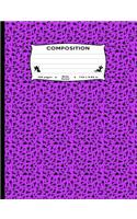 Composition: 100 Pages Wide Ruled 7.44 x 9.69 in.: Fairies All Over Purple Marble Note Book Journal Diary Silhouette Pattern Note Pad Fun Unique Design for boys,
