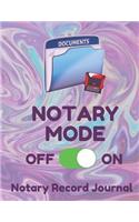 Notary Mode: Notary Public Logbook Journal Log Book Record Book, 8.5 by 11 Large, Funny Cover, Purple Swirl