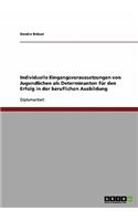 Individuelle Eingangsvoraussetzungen von Jugendlichen als Determinanten für den Erfolg in der beruflichen Ausbildung