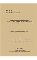 Definitive Bahnbestimmung des Kometen 1932V (Peltier-Whipple)